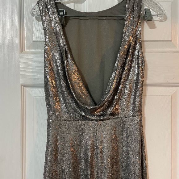 Slink and Wink Matte Silver Sequin Maxi Dress - Lulus - Picture 5 of 8